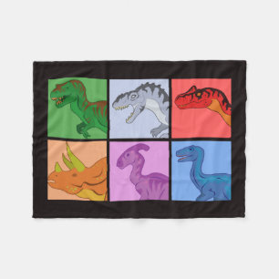 Dinosaur Squares Fleece Blanket