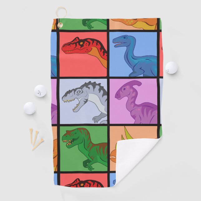 Dinosaur Squares Golf Towel (InSitu)