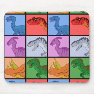 Dinosaur Squares Mouse Pad