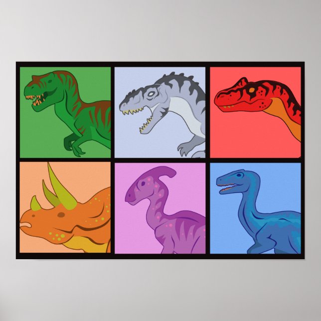Dinosaur Squares Poster (Front)