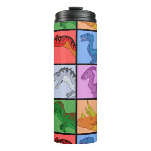 Dinosaur Squares Thermal Tumbler