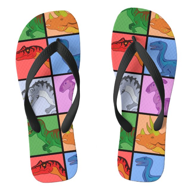 Dinosaur Squares Thongs (Footbed)