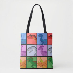 Dinosaur Squares Tote Bag