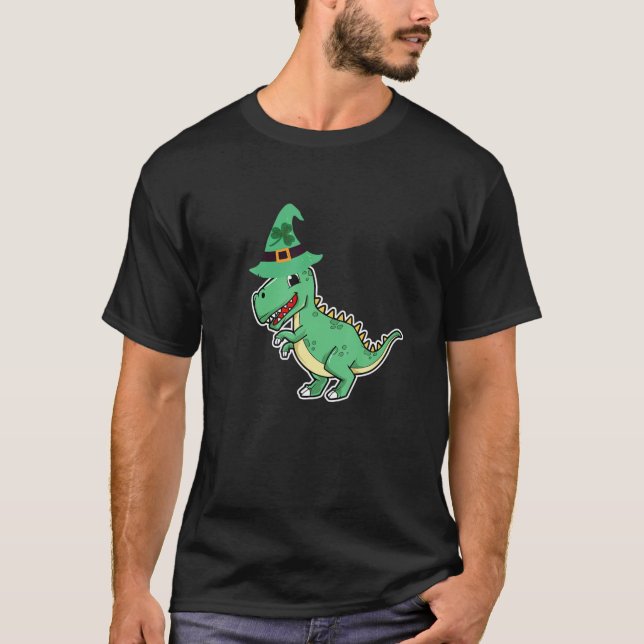Dinosaur St Patricks Day Boys Kids Toddler Irish T T-Shirt (Front)
