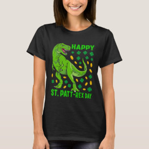 Dinosaur St Patricks Day Happy St Pat Trex rex Boy T-Shirt