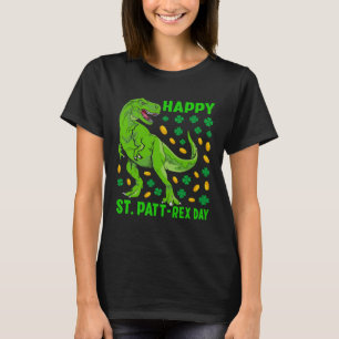 Dinosaur St Patricks Day Happy St Pat Trex rex Boy T-Shirt