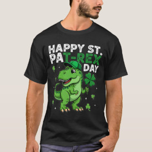 Dinosaur St Patricks Day Lucky Shamrock Irish Boys T-Shirt