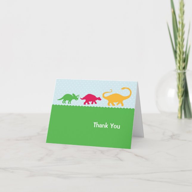 Dinosaur Stampede Thank You Card (Front)