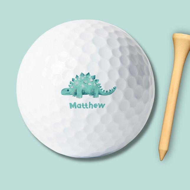 Dinosaur Stegosaurus First Name Golf Balls (Kids dinosaur stegosaurus golf balls)
