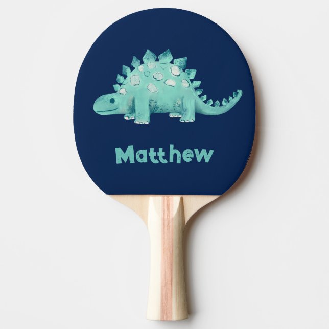 Dinosaur Stegosaurus First Name Ping Pong Paddle (Front)