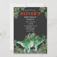 Dinosaur Stegosaurus Kid's Birthday Invitation