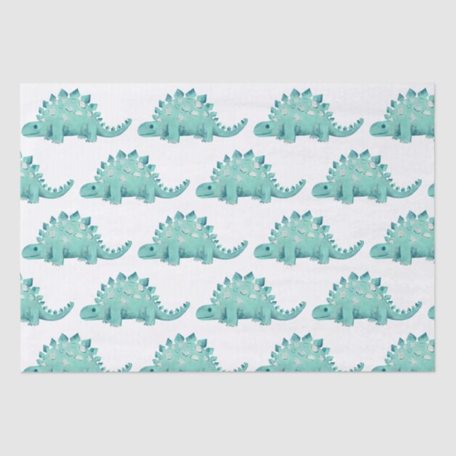Dinosaur Stegosaurus Kids Birthday Tissue Paper (Front)