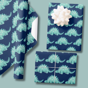 Dinosaur Stegosaurus Kids Birthday Wrapping Paper