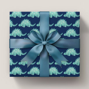 Dinosaur Stegosaurus Kids Birthday Wrapping Paper