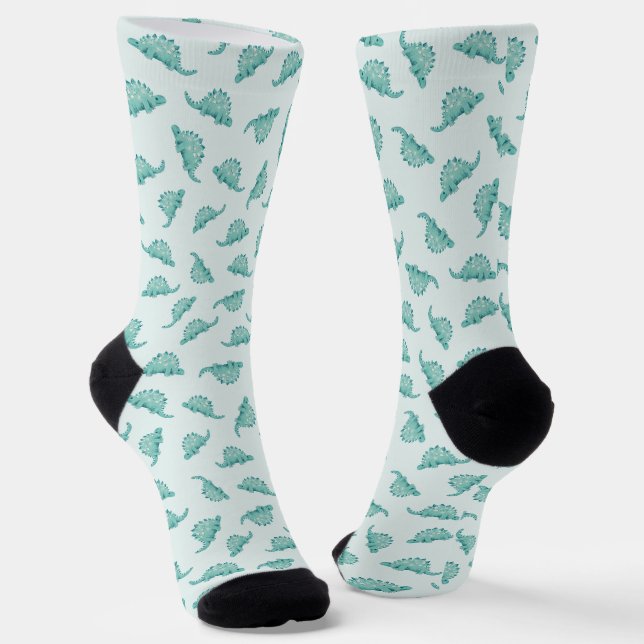 Dinosaur Stegosaurus pattern Socks (Angled)