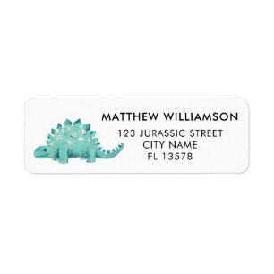 Dinosaur Stegosaurus Return Address Label