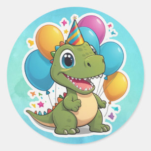Dinosaur sticker for birthday party