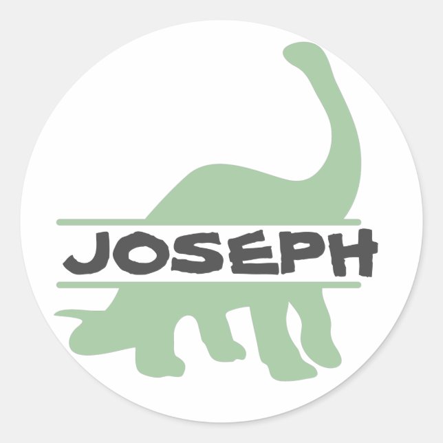 dinosaur sticker personalised with kids name (Front)
