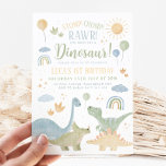 Dinosaur Stomp Chomp Rawr 1st Birthday Party Boy Invitation<br><div class="desc">Stomp! Chomp! Rawr! Party like a dinosaur! Boy's Dino 1st Birthday invitation -  The perfect theme for your little boy's first birthday party.</div>