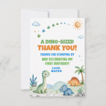 Dinosaur Stomp Chomp Watercolor First Birthday