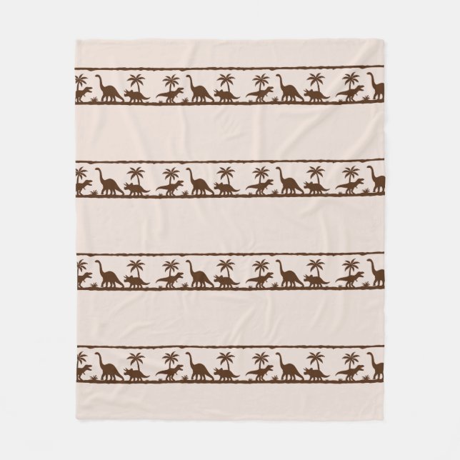 Dinosaur Stripe Fleece Blanket (Front)