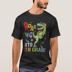 Dinosaur Student Roaring Into 7th Grade First Day T-Shirt