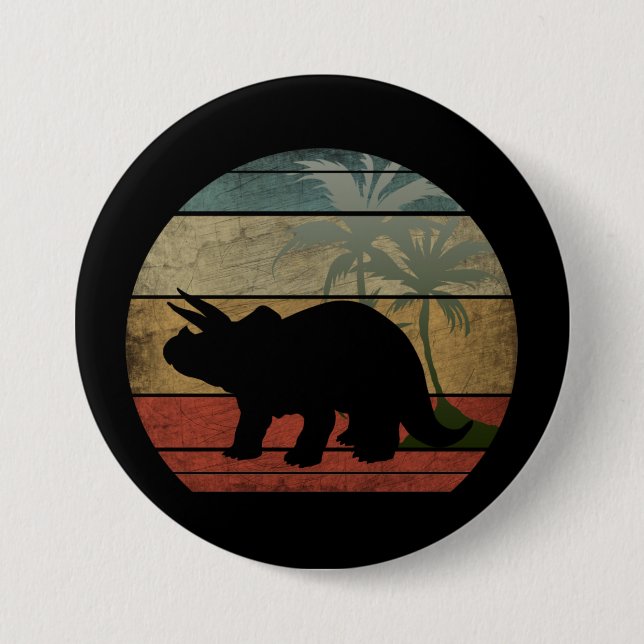 DINOSAUR SUNSET 3 7.5 CM ROUND BADGE (Front)