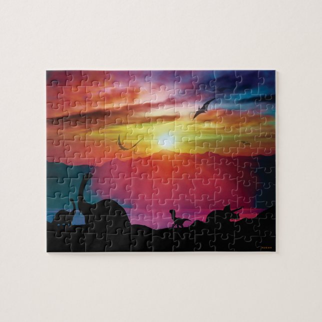 Dinosaur Sunset Jigsaw Puzzle (Horizontal)