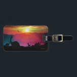 Dinosaur Sunset Luggage Tag<br><div class="desc">A look at the day before time, dinosaurs roaming the world looking out to the sunset….before the meteorite stiked and…well you know the rest</div>