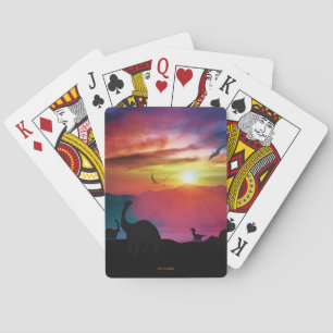 Dinosaur Sunset Playing Cards