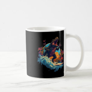 Dinosaur Surfboard Beach Surf Surfer Dinosaur T Re Coffee Mug