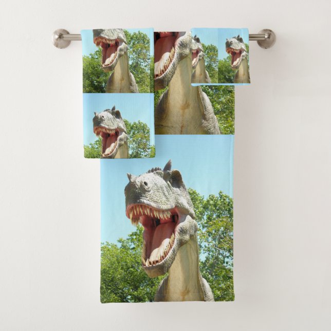 Dinosaur T-Rex Bath Towel Set (Insitu)
