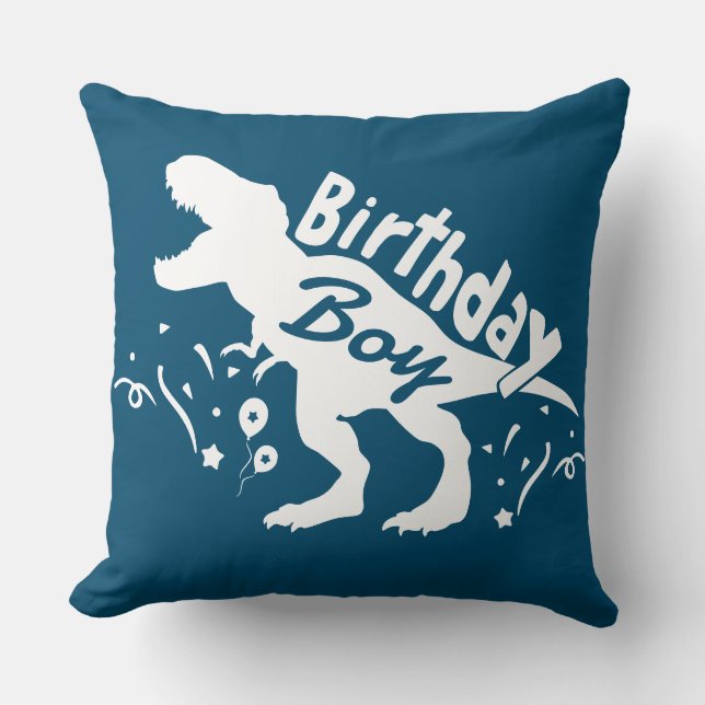 Dinosaur T Rex BIRTHDAY BOY Cushion (Front)