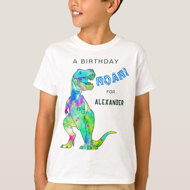 Dinosaur T-Rex Birthday Boy Party T-Shirt (Front)