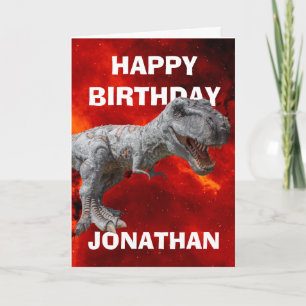 Dinosaur T REX birthday card