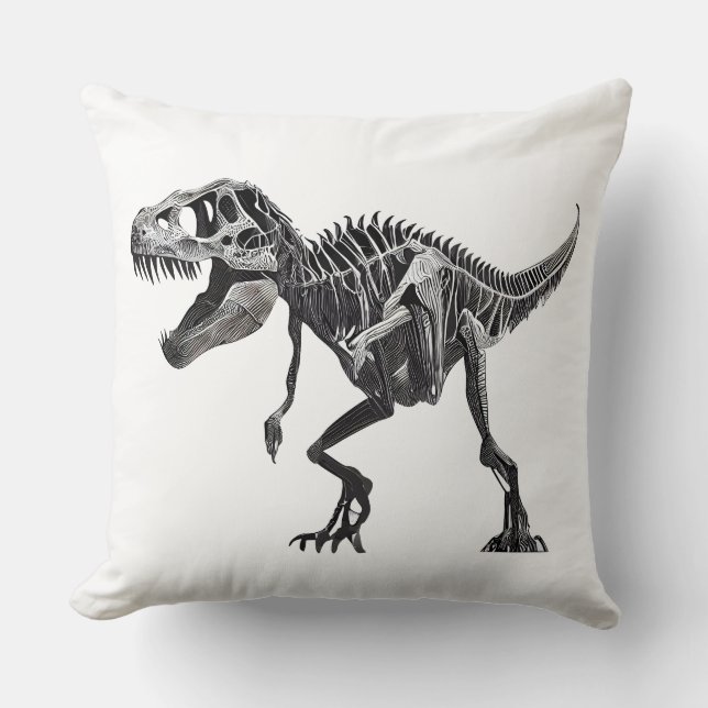 Dinosaur T Rex Bones Cushion (Front)