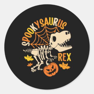 Dinosaur T Rex Boo Halloween Costume Funny Pumpkin Classic Round Sticker