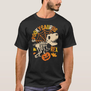 Dinosaur T rex Boo Halloween Costume Funny Pumpkin T-Shirt