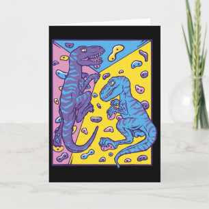 Dinosaur T-rex Bouldering And Rock Climbing Card
