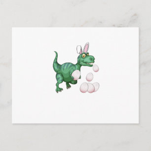 Dinosaur T-Rex Bunny Funny Easter Egg Holiday Postcard