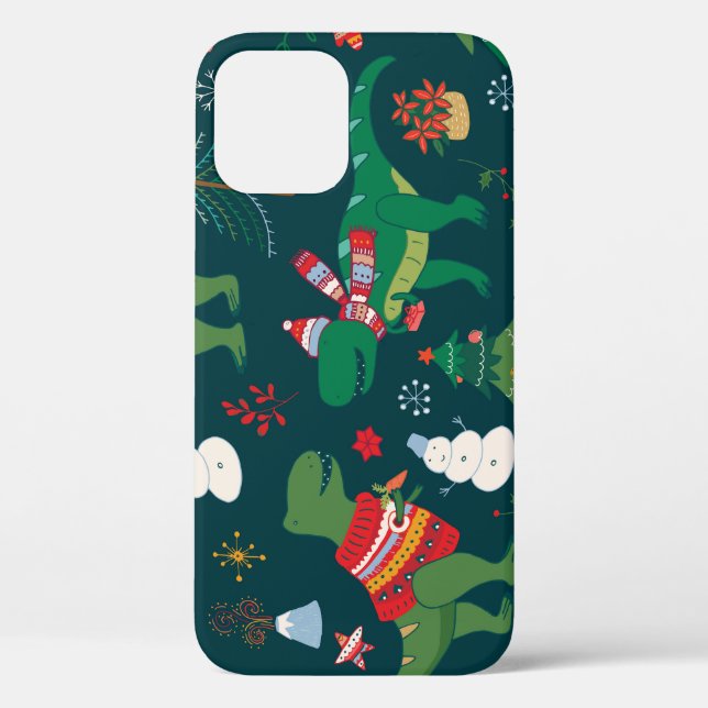Dinosaur T-Rex: Christmas New Year. Case-Mate iPhone Case (Back)