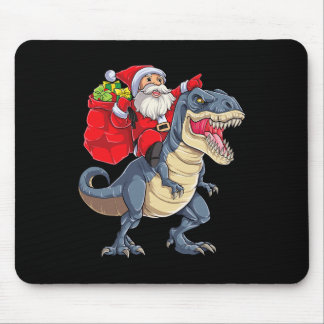 Dinosaur T Rex Christmas Santa Boys Men Girls Xmas Mouse Pad