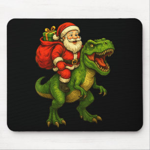 Dinosaur T Rex Christmas Santa Dinosaur Xmas Boys Mouse Pad