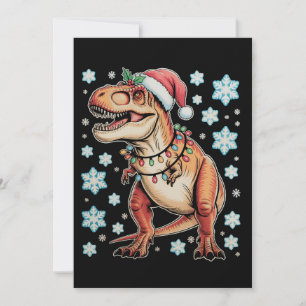 Dinosaur T Rex Christmas Xmas Holiday Season Card