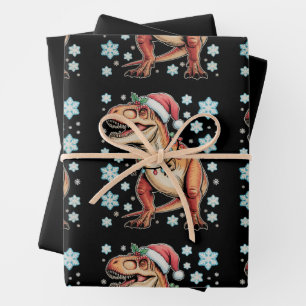 Dinosaur T Rex Christmas Xmas Holiday Season Wrapping Paper Sheet