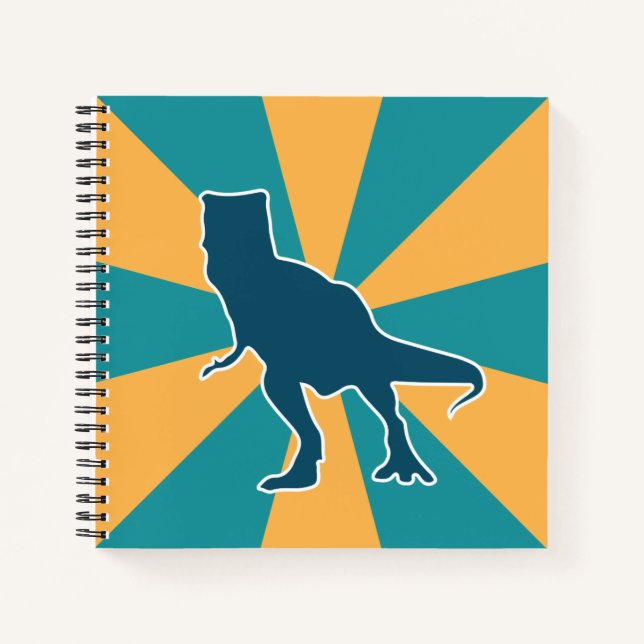 Dinosaur t-rex colourful cartoon notebook (Front)