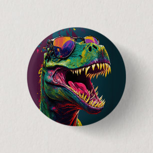 Dinosaur T Rex Colourful Cool Party 3 Cm Round Badge