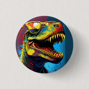 Dinosaur T Rex Colourful Party 3 Cm Round Badge