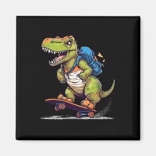 Dinosaur T Rex Cool Skateboarding Dinosaur Skater Magnet
