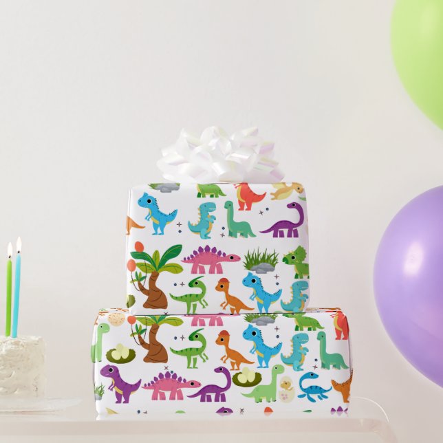 Dinosaur T-Rex Dino Birthday Gift Wrapping Paper (Party Gifts)